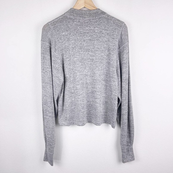 Rag & Bone Bigsby Heather Grey Mock Neck Balloon Long Sleeve Soft Women's Medium - Picture 4 of 10